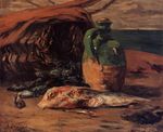 Still life with red mullet and jug 1876